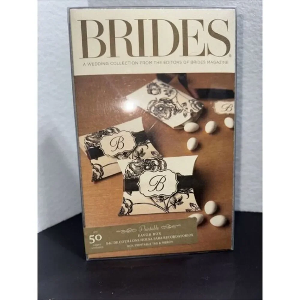 Printable Favor Boxes Chocolate Pillow- Gartner Studios Brides Magazine 50 Count
